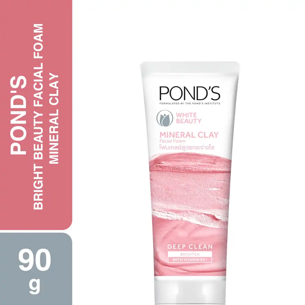 Pond's Facial Foam Bright Beauty Mineral Clay with Vitamin B3+ 90g