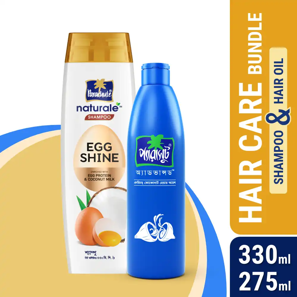 HAIR CARE BUNDLE - Parachute Naturale Shampoo Egg Shine 330ml & Parachute Hair Oil Advansed Enriched Coconut 275ml